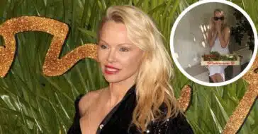 Pamela Anderson Rocks Linen Dress For Summer In The South Of France