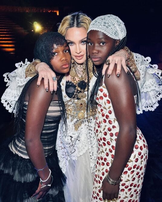 Madonna and her twin daughters