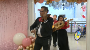 Mariachis sang to her the traditional Mexican birthday song