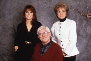 BARBARA WALTERS SPECIAL, from left: Marlo Thomas, Phil Donahue, Barbara Walters