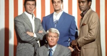 Leonard Nimoy, Peter Graves, Peter Lupus and Greg Morris in the TV series Mission: Impossible