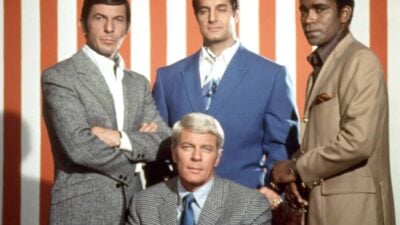 Leonard Nimoy, Peter Graves, Peter Lupus and Greg Morris in the TV series Mission: Impossible