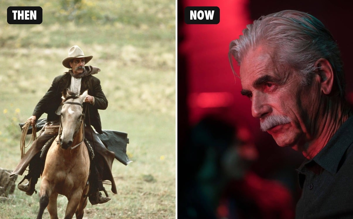 Sam Elliott then and now