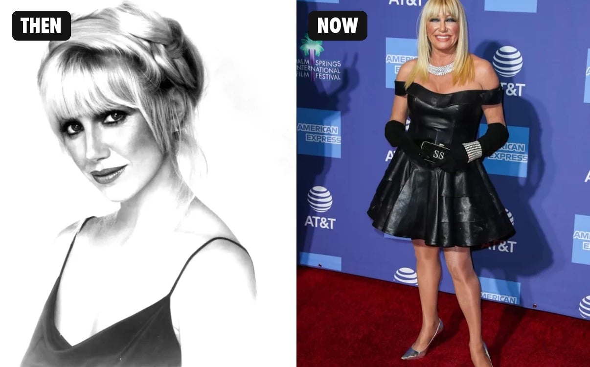 Suzanne Somers then and now