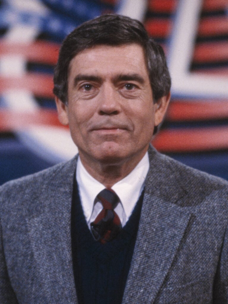 Dan Rather at CBS, 1984 election set, N.Y.C (cropped)