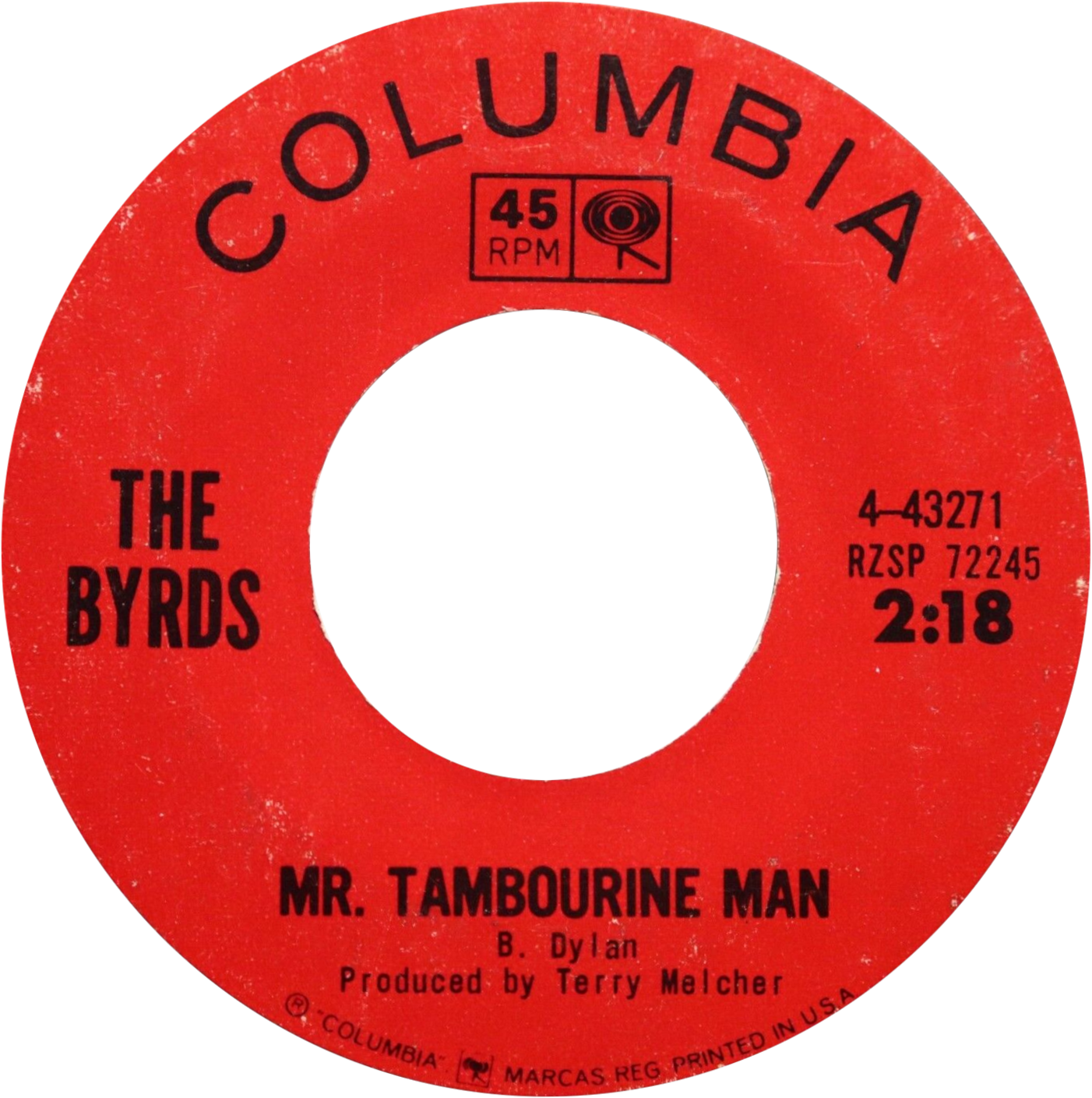 Mr tambourine man the byrds original US single side-A